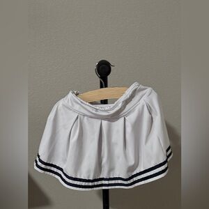 J.Adams White Pleated Skirt with Black Stripes
